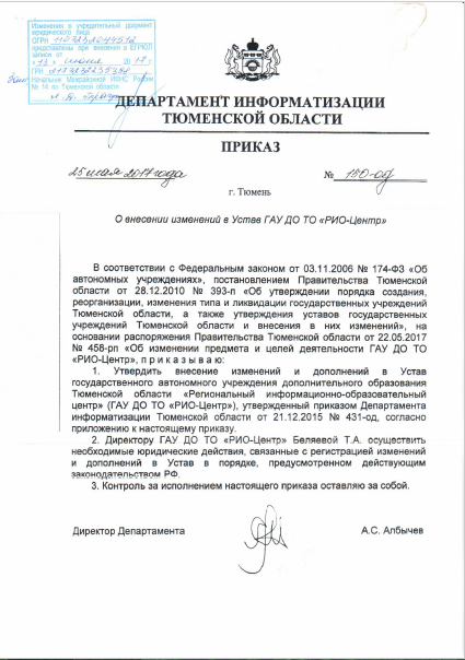 Изменения в Уставе